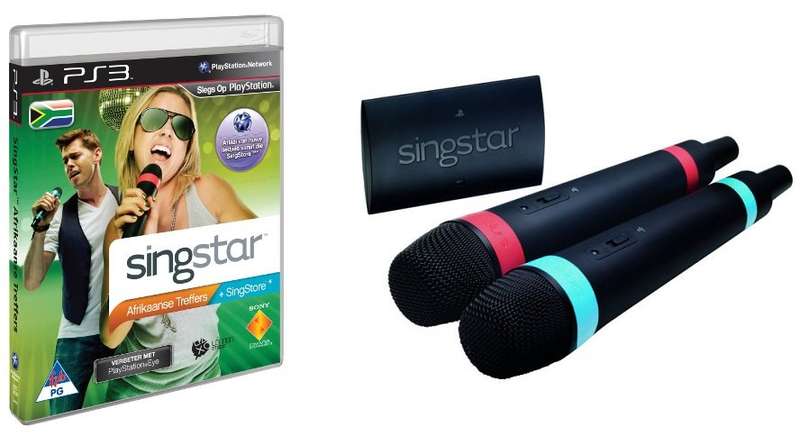 PS3 SINGSTAR AFRIKAANSE TREFFERS WITH WIRELESS MICROPHONES BUNDLE / BID TO WIN