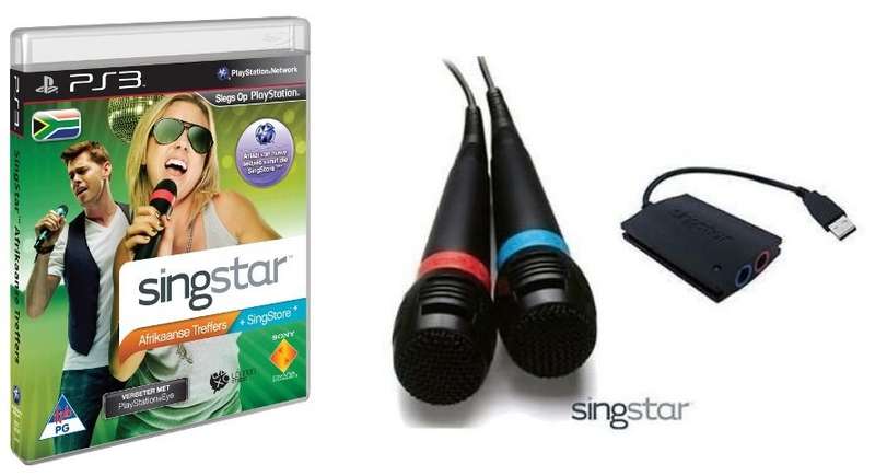 PS3 SINGSTAR AFRIKAANSE TREFFERS GAME WITH MICROPHONES BUNDLE / BID TO WIN