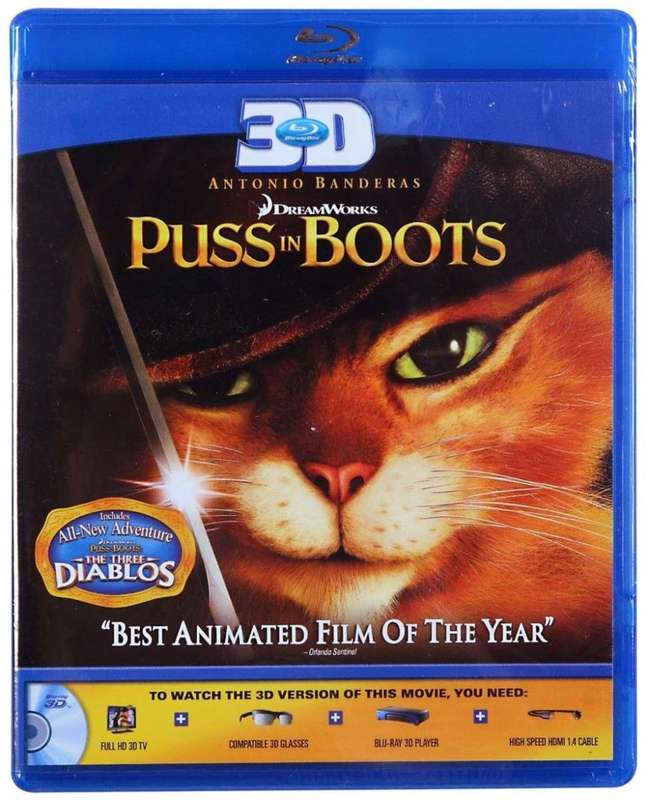 Dreamworks Puss In Boots (Blu-Ray 3D) / Brand New