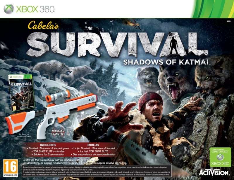 Xbox 360 Cabelas Survival Shadows Of Katmai Gun Bundle / Boxed / Original Product