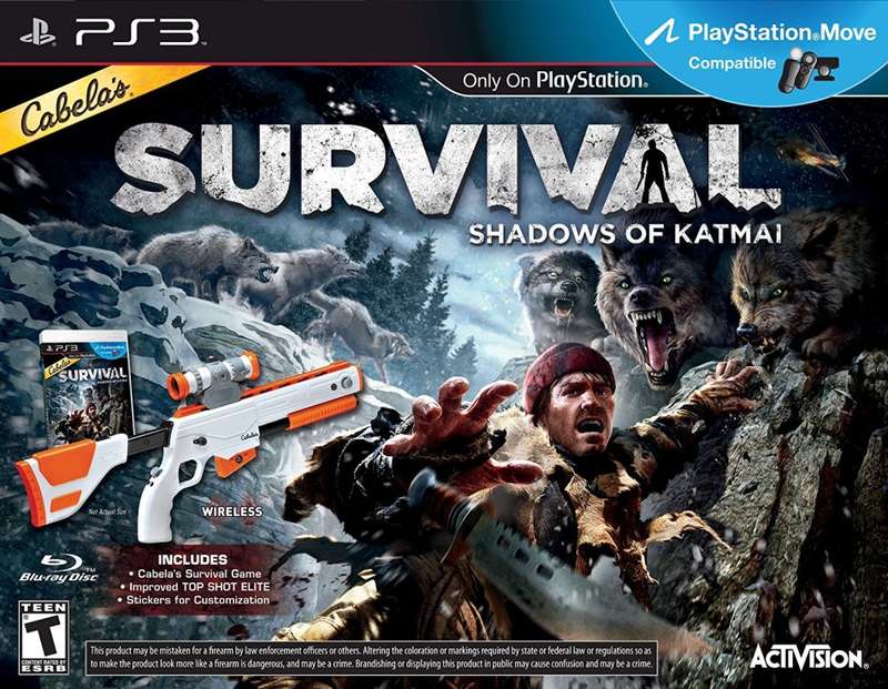 PS3 Cabelas Survival Shadows Of Katmai & Big Game Hunter 2012 Gun Bundle / Brand New (Sealed)