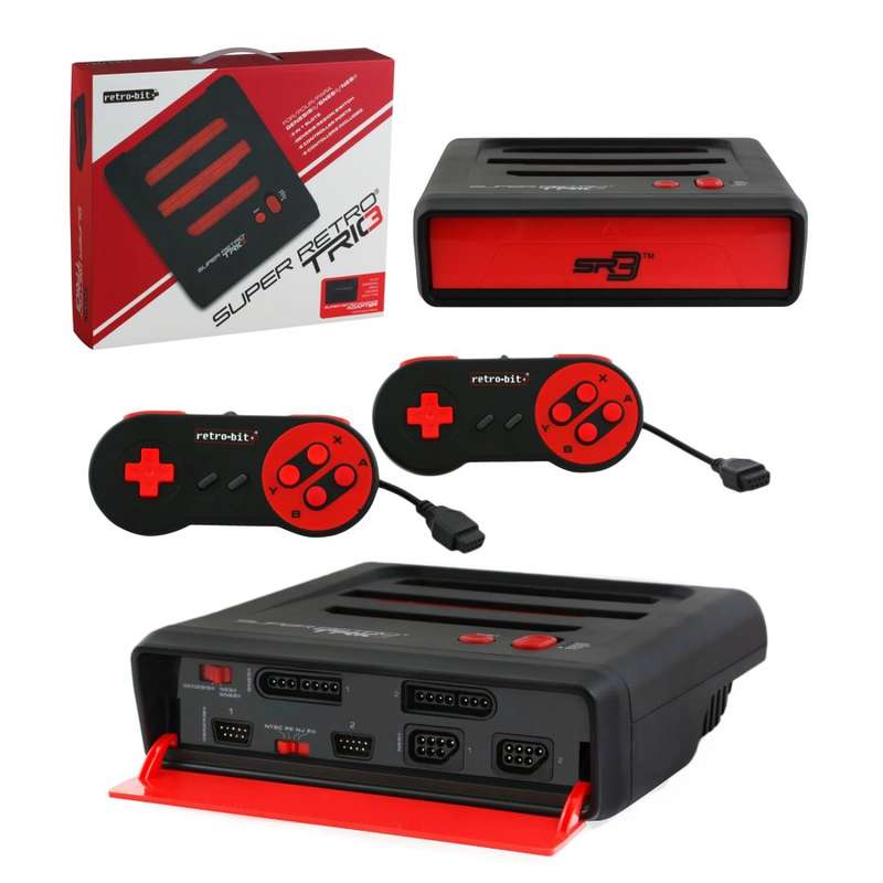 Retro-Bit Super Retro Trio Console Red-Black / As New (Boxed)