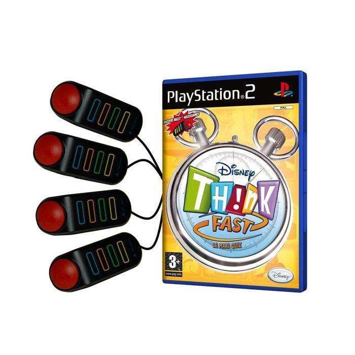 PS2 Disney Think Fast Game With Buzzers Bundle / As New (Boxed)