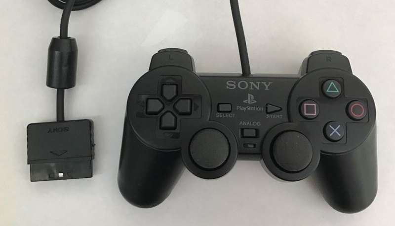 PS2 SONY DUALSHOCK 2 WIRED CONTROLLER SCPH-10010 BLACK / AS NEW
