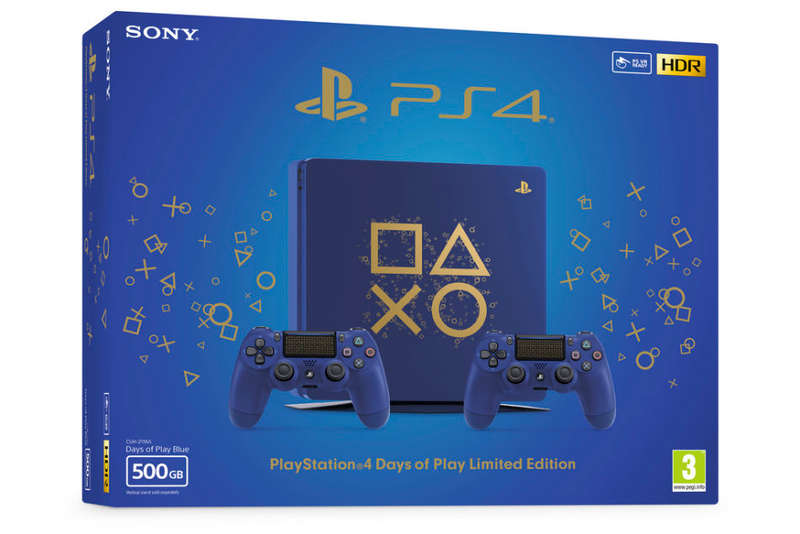 PS4 500GB Days Of Play LE Blue Console With 2 Controllers Bundle / Brand New (Sealed)