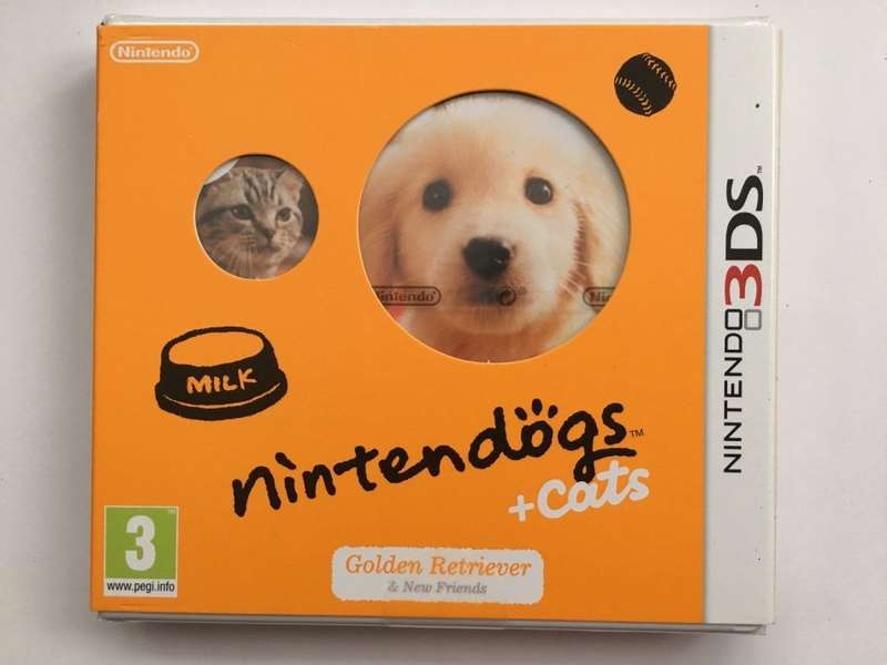 Nintendo 3DS Nintendogs + Cats Golden Retriever & New Friends / Brand New (Sealed)