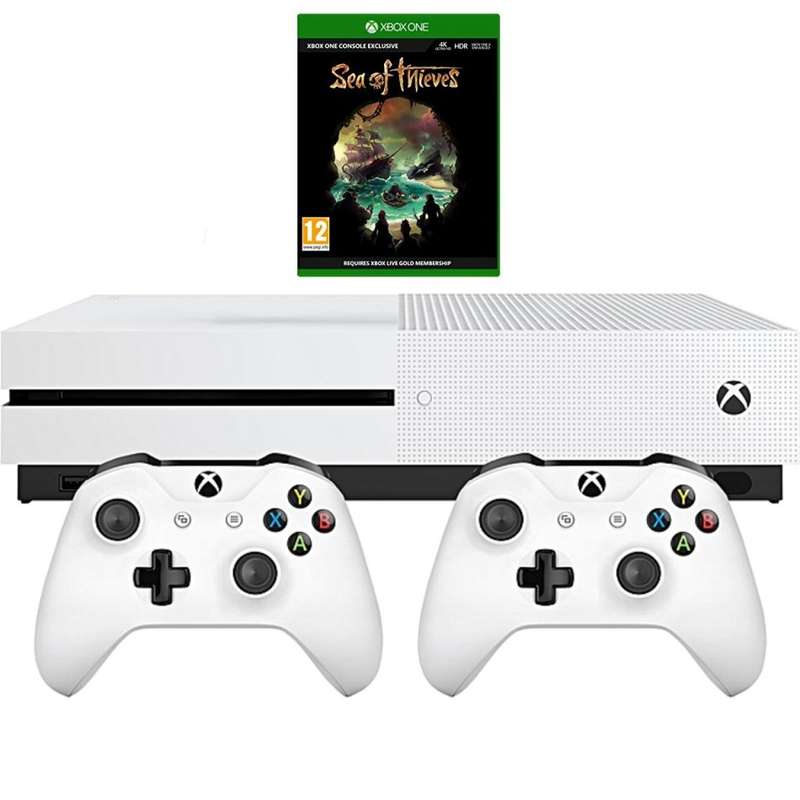X1 S 500GB WHITE CONSOLE 2 WIRELESS CONTROLLERS & SEA OF THIEVES BUNDLE / BRAND NEW / BID TO WIN