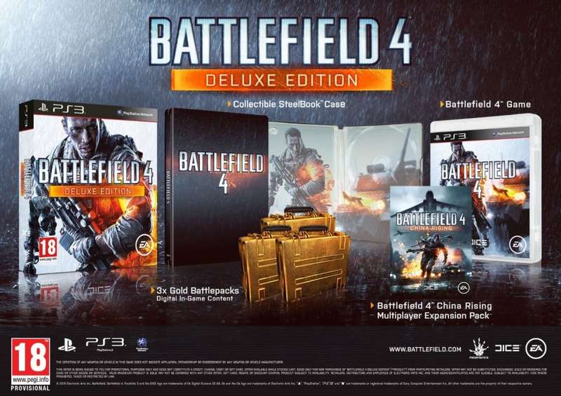 PS3 BATTLEFIELD 4 DELUXE EDITION STEELBOOK / BID TO WIN