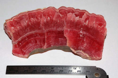 Rhodochrosite polished slice from Argentina