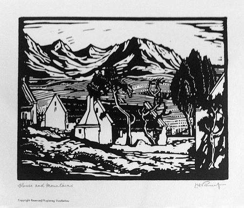 Pierneef  - House and Mountains