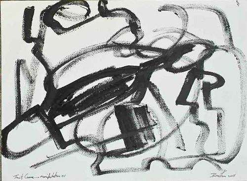 Derek Bernstein (1964- South African) acrylic on paper, signed.