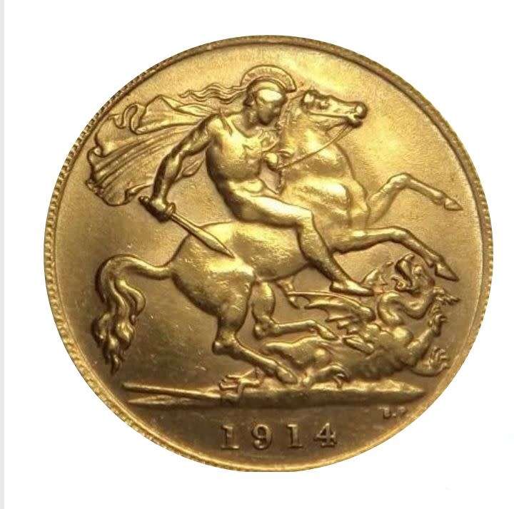 WOW!! ***1914 GREAT BRITAIN GOLD 1/2 SOVEREIGN***
