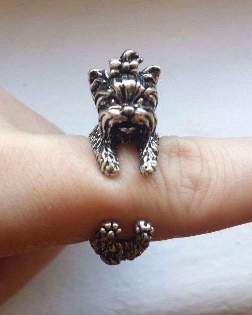 Yorkie Silvertone ring