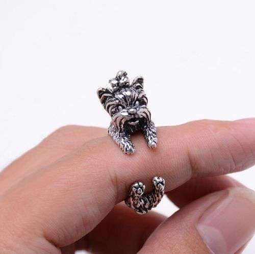Yorkie Silvertone ring
