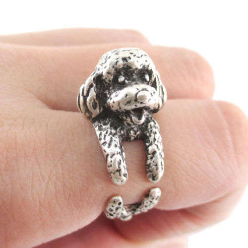 *** MALTESE / POODLE SILVERTONE ALLOY RING ***
