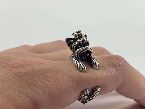 *** YORKIE SILVERTONE ALLOY RING ***