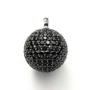 Authentic THOMAS SABO Large black disco ball and  925 sterling silver chain