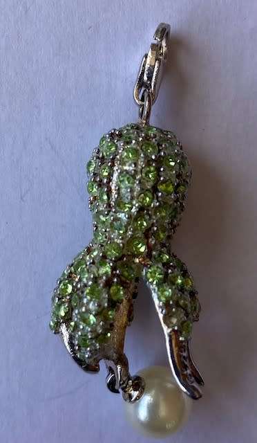 Silver plated octopus with pearl pendant