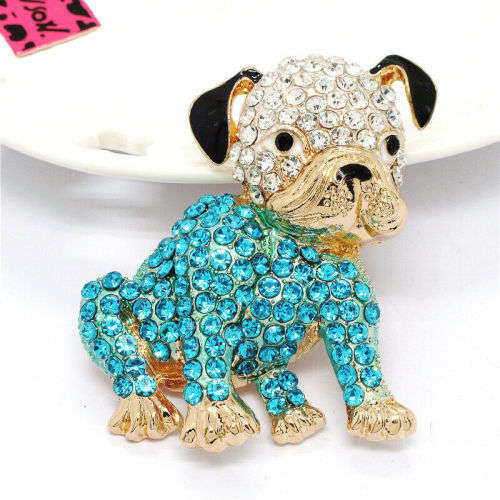 Beautiful Puppy Rhinestone Brooch Pin / Necklace