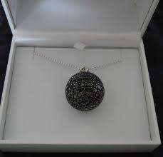 Authentic THOMAS SABO Large black disco ball and  925 sterling silver chain