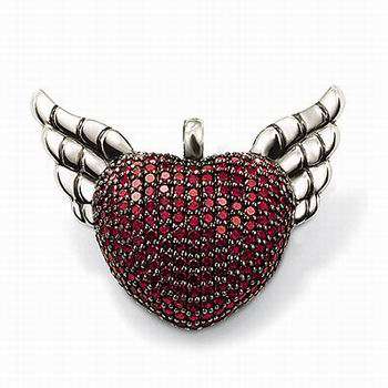 *** RED WINGED HEART PENDANT ***