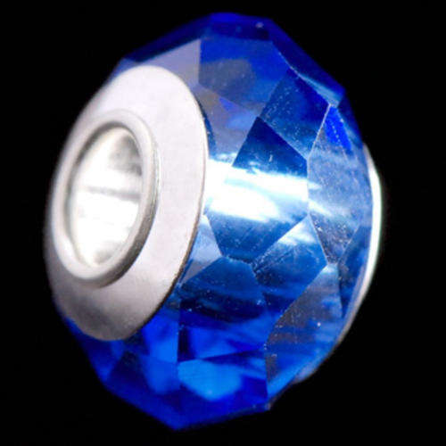 *** MURANO GLASS FACETED CRYSTAL BEAD LAPIS BLUE - FIT PANDORA ***