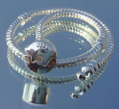 *** 925 SILVER PLATE BRACELET FOR BEADS 21 CM ***