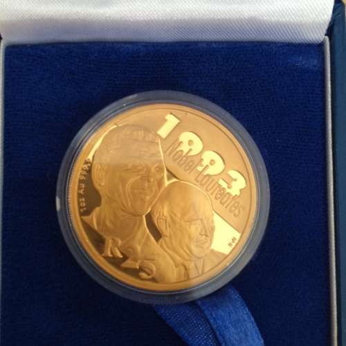 1993 Noble Laureate N.Mandela & FW de Klerk 1oz 24crt gold