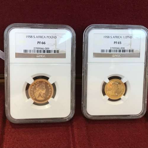 1958 South Africa Pound and 1/2 Pound in beautiful Box