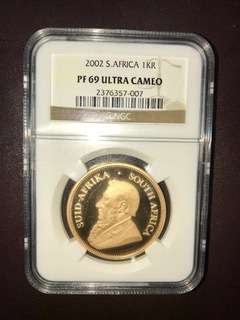 2002 Proof PF69 ULTRA CAMEO 1OZ KRUGERRAND NGC GRADED!!!!