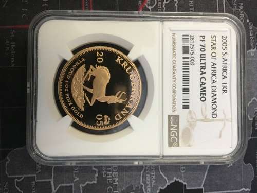 2005 1oz Kruger "Star of Africa Diamond" Mint marked PF70 ULTRA CAMEO Beautiful