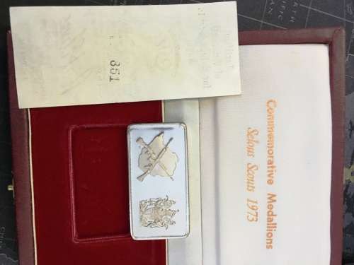 Very rare limited Selous Scouts Pure Silver Ingot 60g .999 silver medallion 1973 Mintage 1500