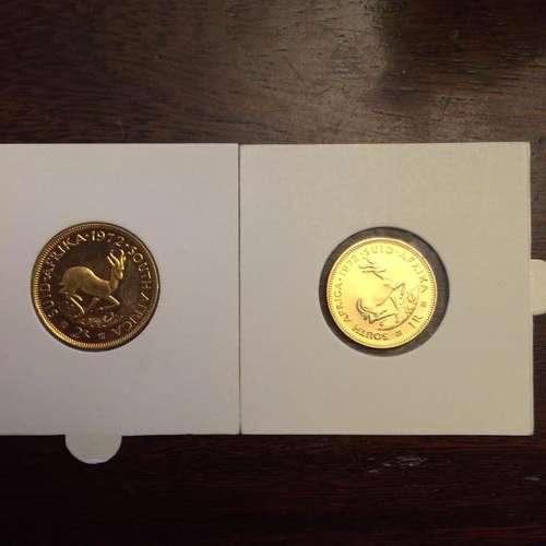 South Africa proof gold R1 and R2 1972