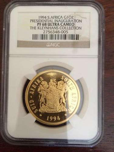 1994 1oz gold Presidential Inauguration  PF68 ultra cameo Kleynhans Collection