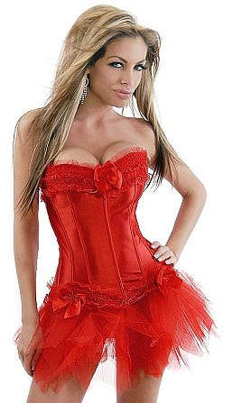 RED CORSET AND SKIRT 34