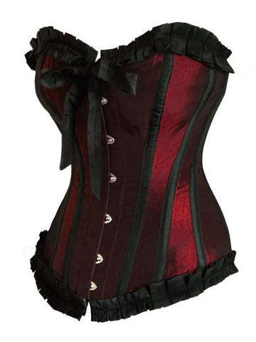 MAROON AND BLACK  CORSET 34
