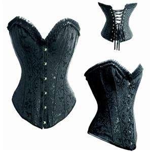 BLACK SATIN CORSET 4XL