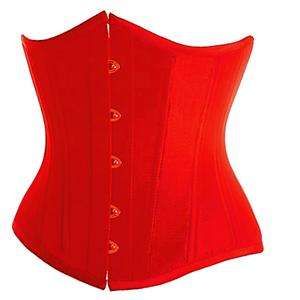 RED SATIN UNDERBUST CORSET 38