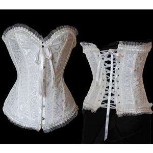 WHITE SATIN CORSET 38