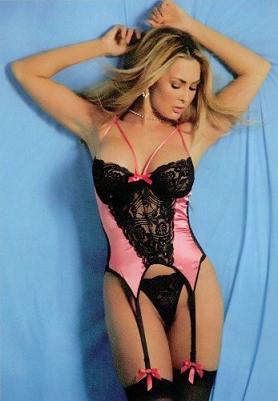 PINK AND BLACK CORSET