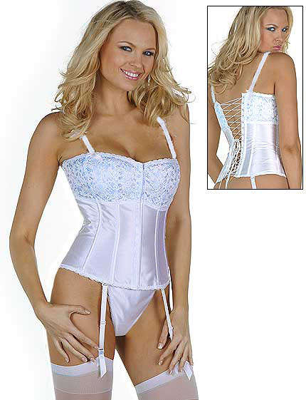 WHITE AND BLUE CORSET  36