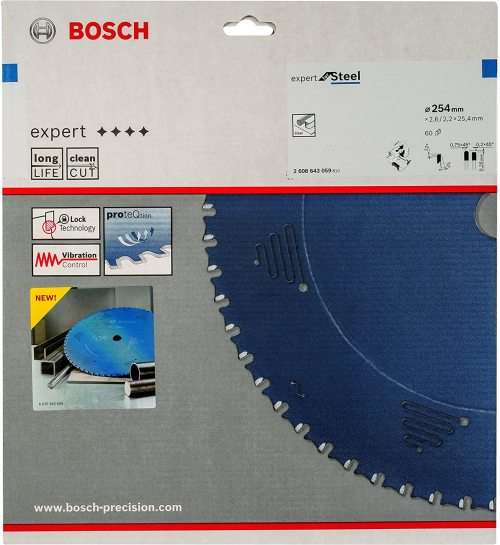 SPECIAL!!! Bosch C/Saw Blade Expert for Steel Ø254 MM X K2.6 MM X B25.4 MM X 60T (2608643059)