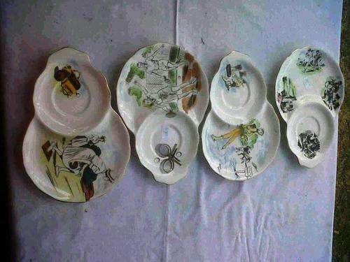 SET OF FOUR ROYAL ALBERT TENNIS SAUCERS.