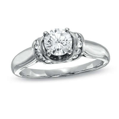 Certified 1.00Cts Round Cut Real & Natural Diamond Wedding/Engagement Ring In 14K White Gold