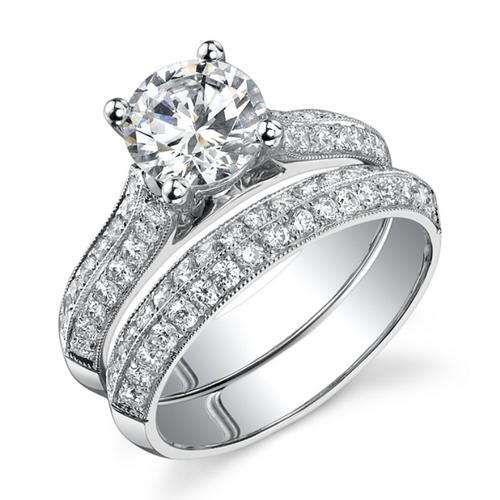 1.90Cts Round Cut Real & Natural Diamond Wedding/Engagement Ring With Band @ Very Attractive Offer