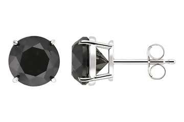 Certified 2.00Cts Round Cut Real & Natural Black Diamond Studd Earring @No Reserve Prize