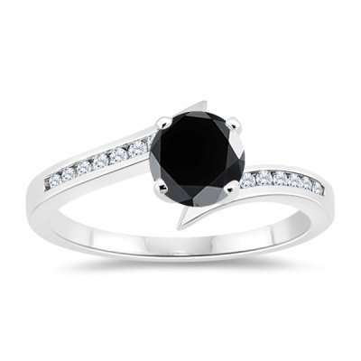 Certified 3.00Cts Round Cut Real & Natural Black Diamond Wedding/Engagement Ring