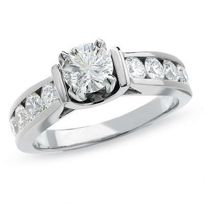 Certified 1.50Cts Round Cut Real & Natural Diamond Wedding/Engagement Ring With White Accents