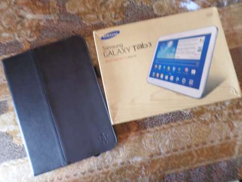 Samsung Galaxy Tab 3 10.1 WiFi+cellular **boxed** with receipt + Natural leather Belkin folio
