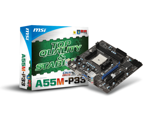 Motherboard Bundle - New MSI A55M-P33 Motherboard + AMD Quad Core CPU + 8GB DDR3 + Deepcool Cooler
